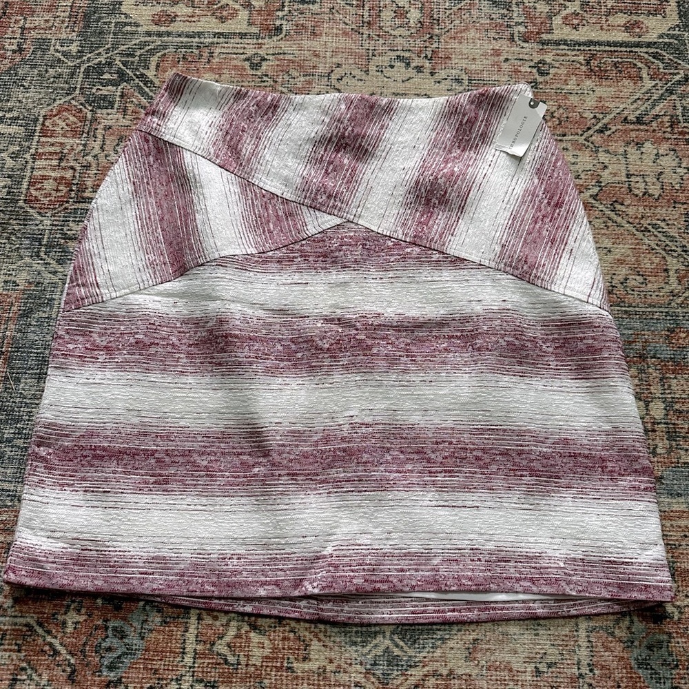 Anthropologie Hutch Stretched-Stripe Mini Skirt M NWT Multi-Color Boho Chic